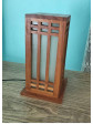 vintage lamp japan style teak wood  handicraft 