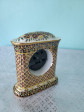 vintage porcelain clock table bone china in silk box                                                                                      