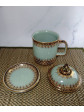 porcelain Coffee Tea​ Mug​ celadon in silk box collection